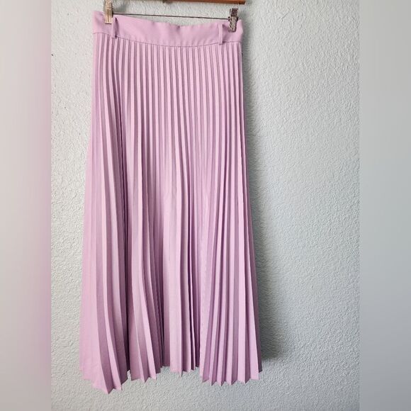 Ann Taylor Purple Midi Pleated Skirt - Picture 2 of 12